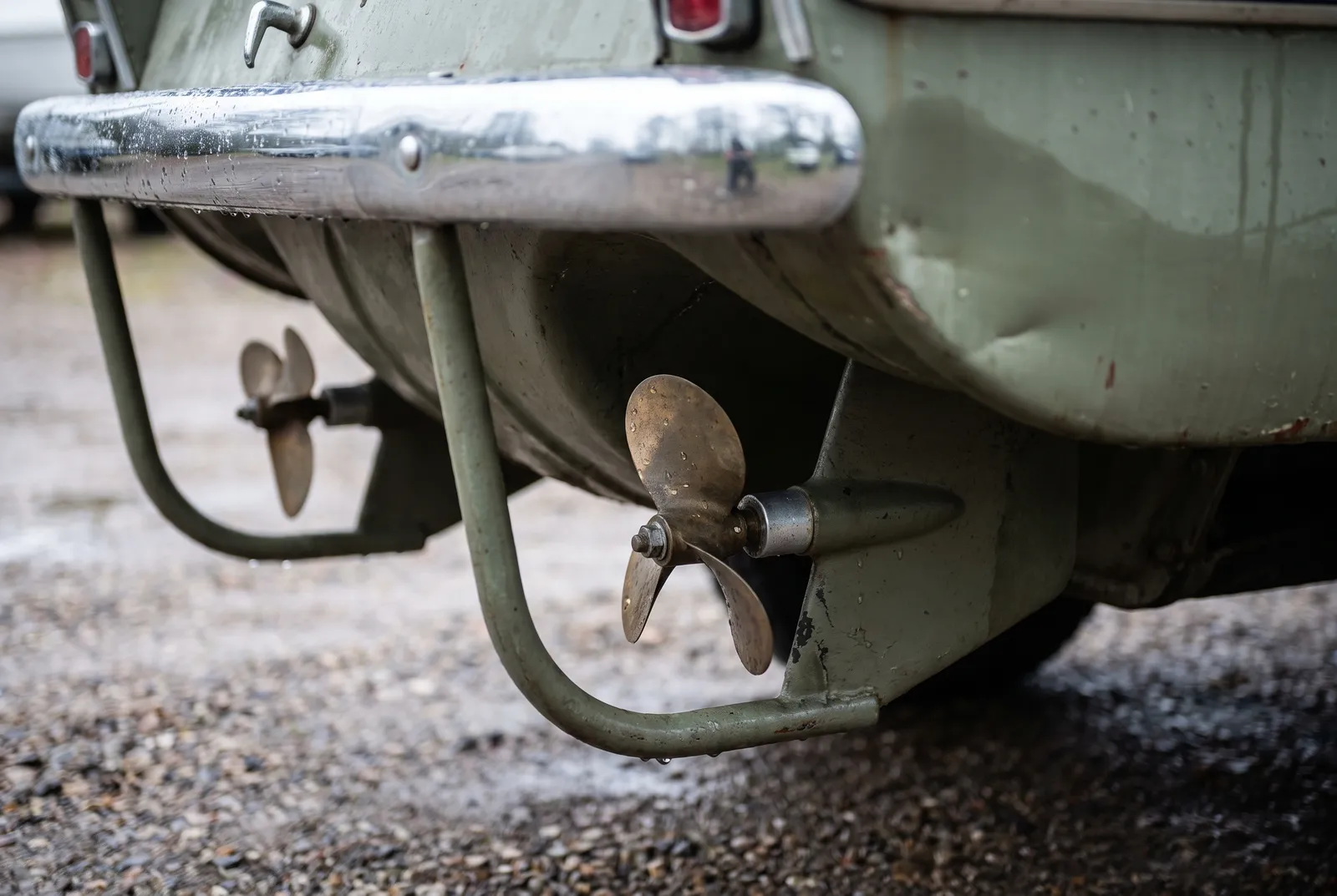 Detail van een Amfibievoertuig Klassieke amfibieauto